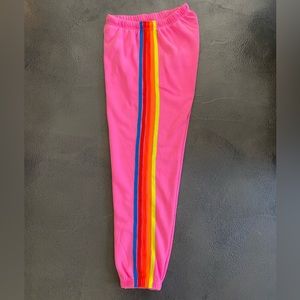 AV Nation Neon Pink Neon 5 Stripe Sweatpants